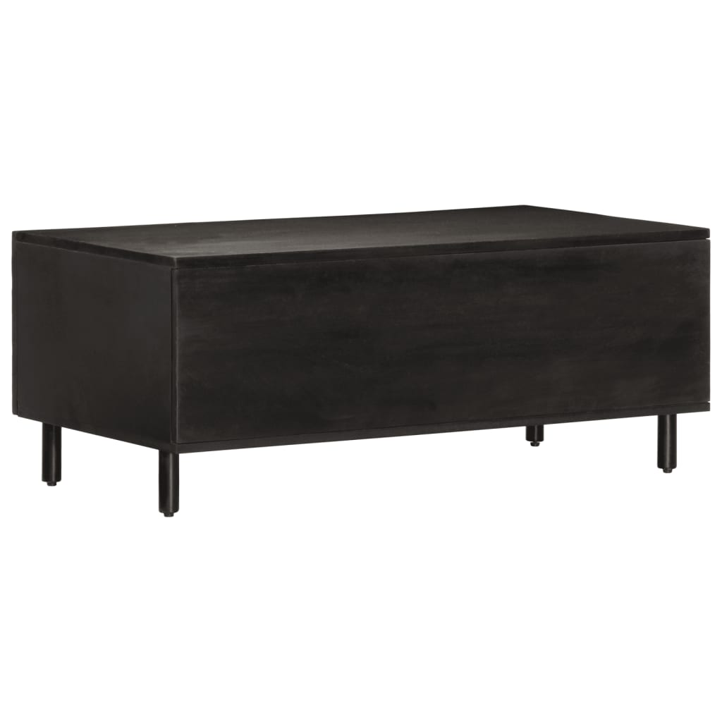 vidaXL Table basse noir 100x54x40 cm bois massif de manguier - 7