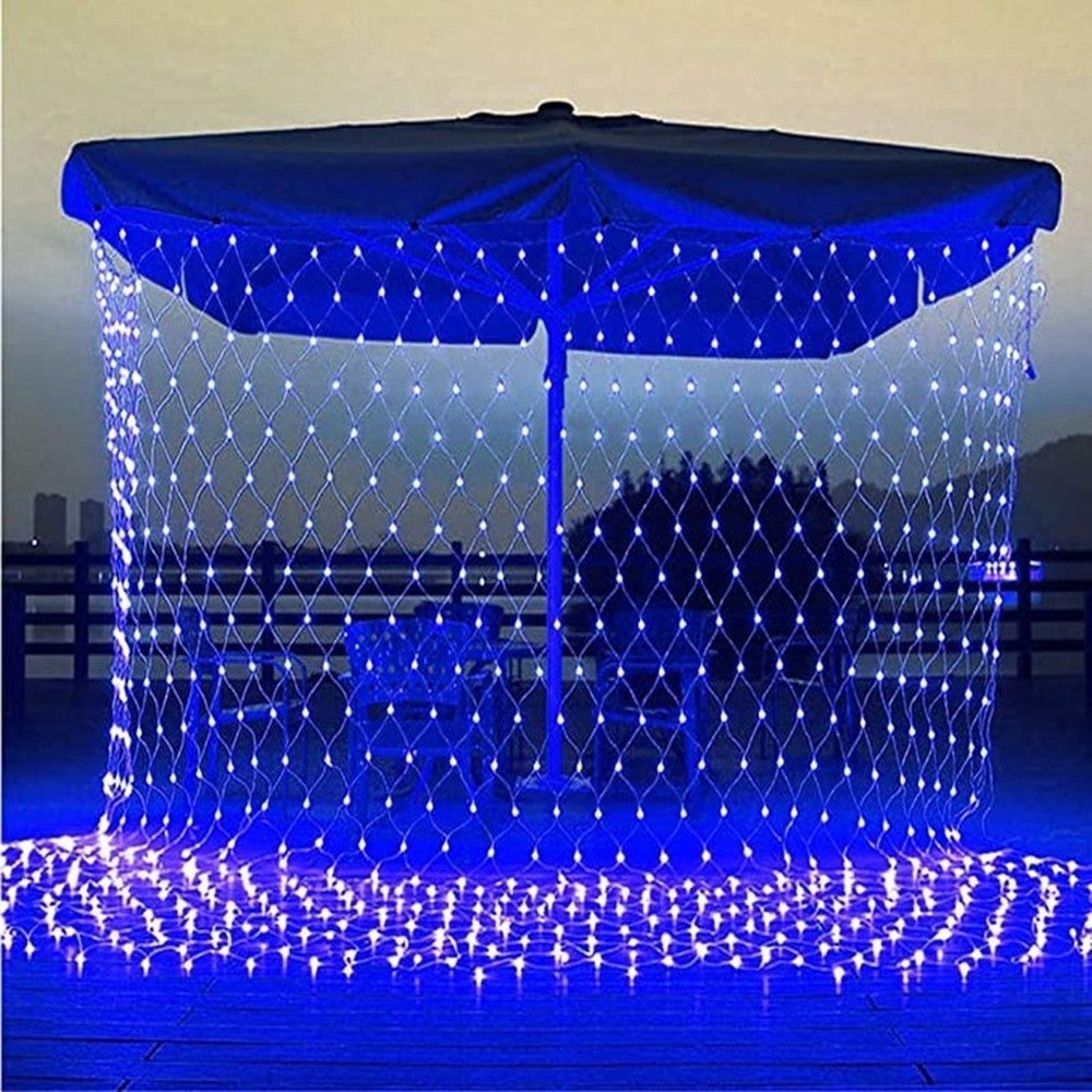 Instalatie Craciun tip plasa 18 m, 720 LED-uri, albastru, IP44, telecomanda, Flippy