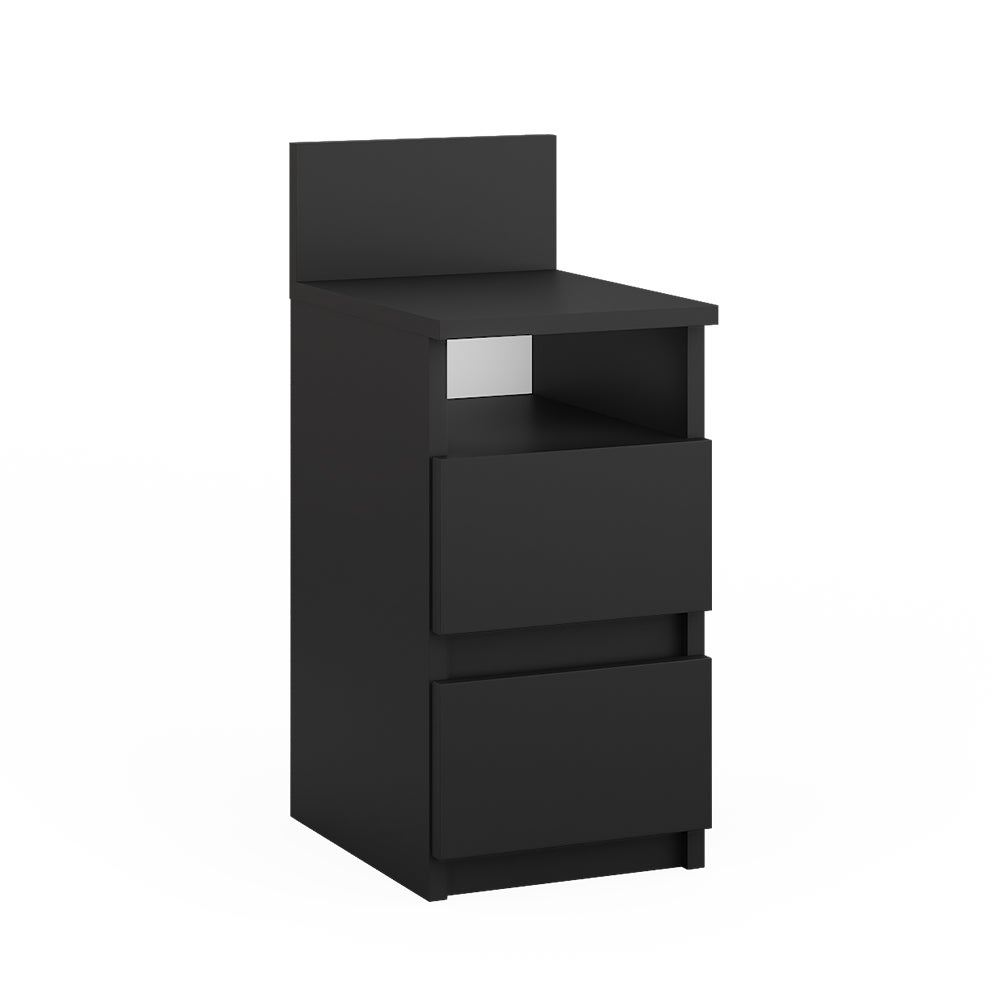 Vicco Stolik nocny Monty, Czarny, 25 x 59.1 cm z 2 szufladami