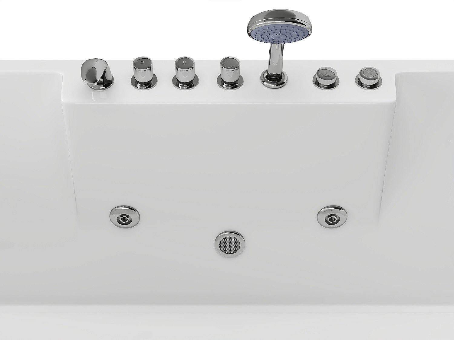 Baignoire balnéo - 2 places - 515 L - 182 x 122 x 62 cm - Angle droit - THALASSA - 5