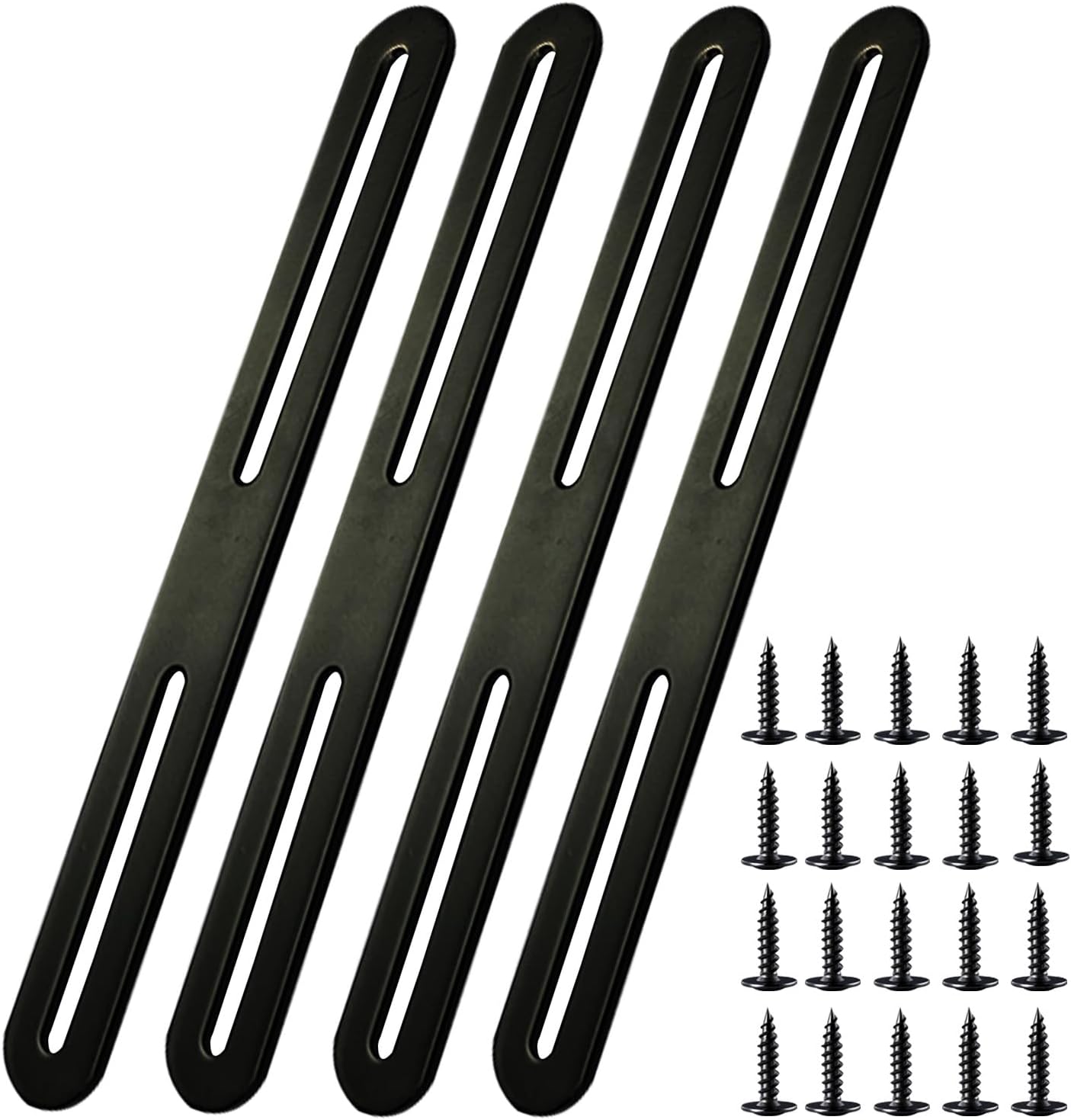 4 SZ Zaczepy Mocujące 210 x 24mm Zaczep Mocujący Czarny ze Stali Nierdzewnej Zaczepy Montażowe do Naprawy Połączeń Mocowania Mebli