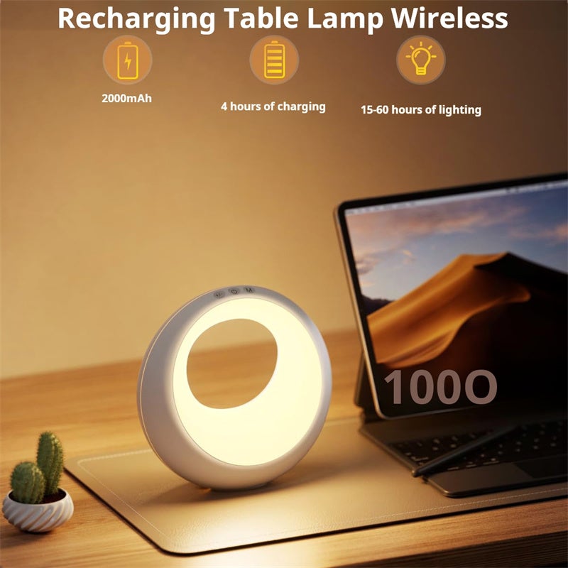 Candeeiro de cabeceira com comando e toque regulável, decoração para quarto de bebé, luz de presença, candeeiro de mesa LED com mudança de cor RGB - 4