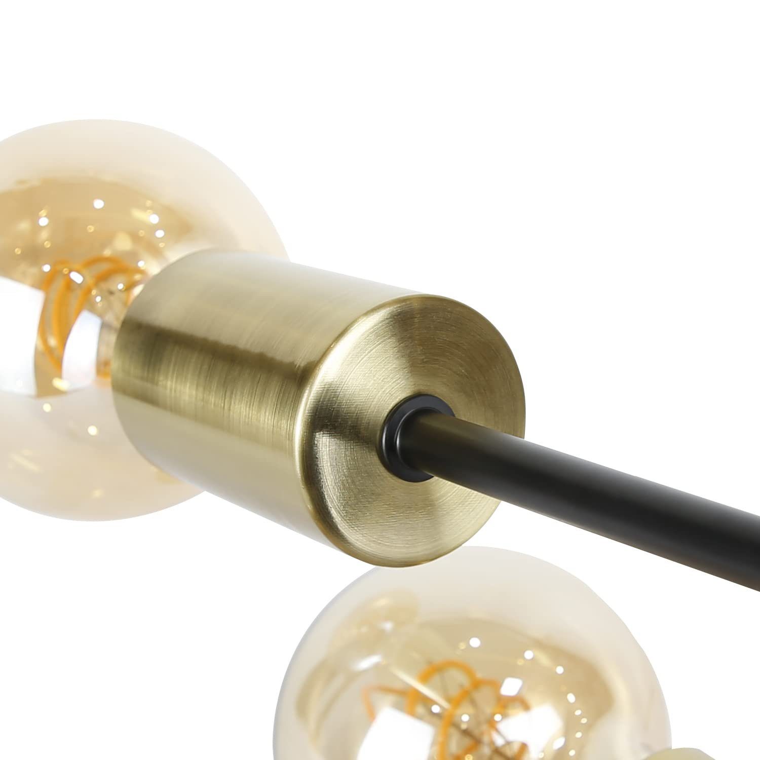 NETTLIFE 3-punktowa lampa wisząca E27 w stylu vintage, czarne złoto, z nowoczesnym żyrandolem industrialnym do kuchni, salonu, baru, maks. 25W - 6