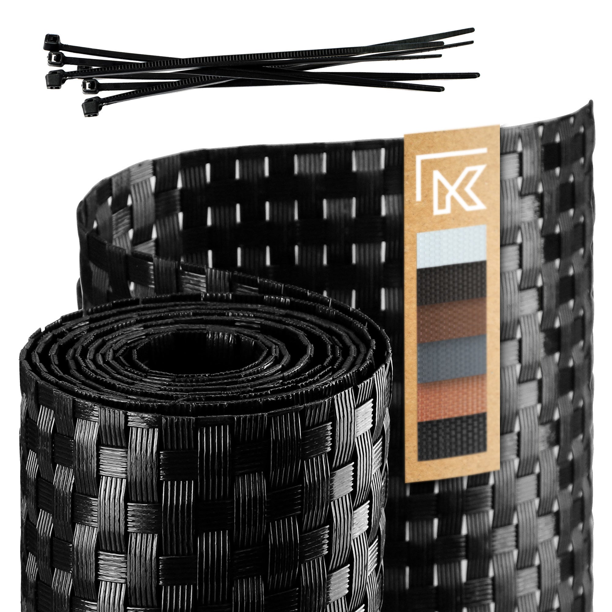 OSŁONA BALKONOWA TECHNORATTAN 1x7m CZARNA MATA NA BALKON TARAS PŁOT PREMIUM