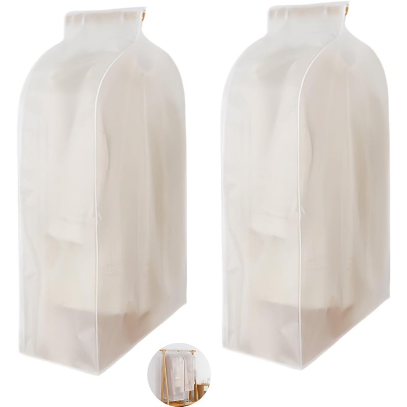 Zestaw 2 wodoodpornych pokrowców na ubrania z zamkiem błyskawicznym - Organizery na ubrania - Wieszaki do garderoby, 60 x 30 x 90 cm i 60 x 30 x 110 c