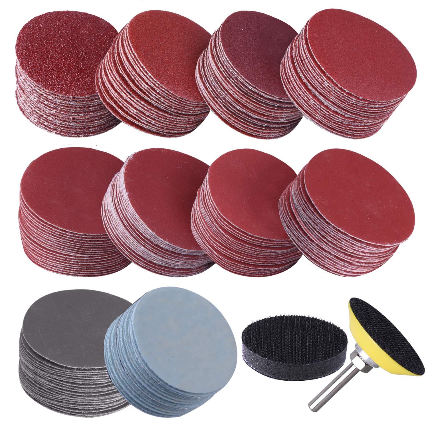 200 sztuk Krążki ścierne 50mm Krążki ścierne ziarno 80 180 240 320 400 600 800 1000 2000 3000 do Szlifowania Frezowania Grawerowania