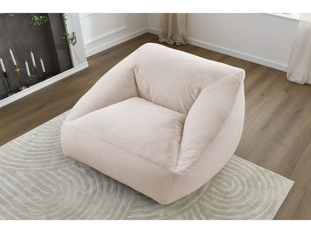 Pouf ultra moelleux LILIBET tissu imitation fourrure BOBOCHIC 1 place ...