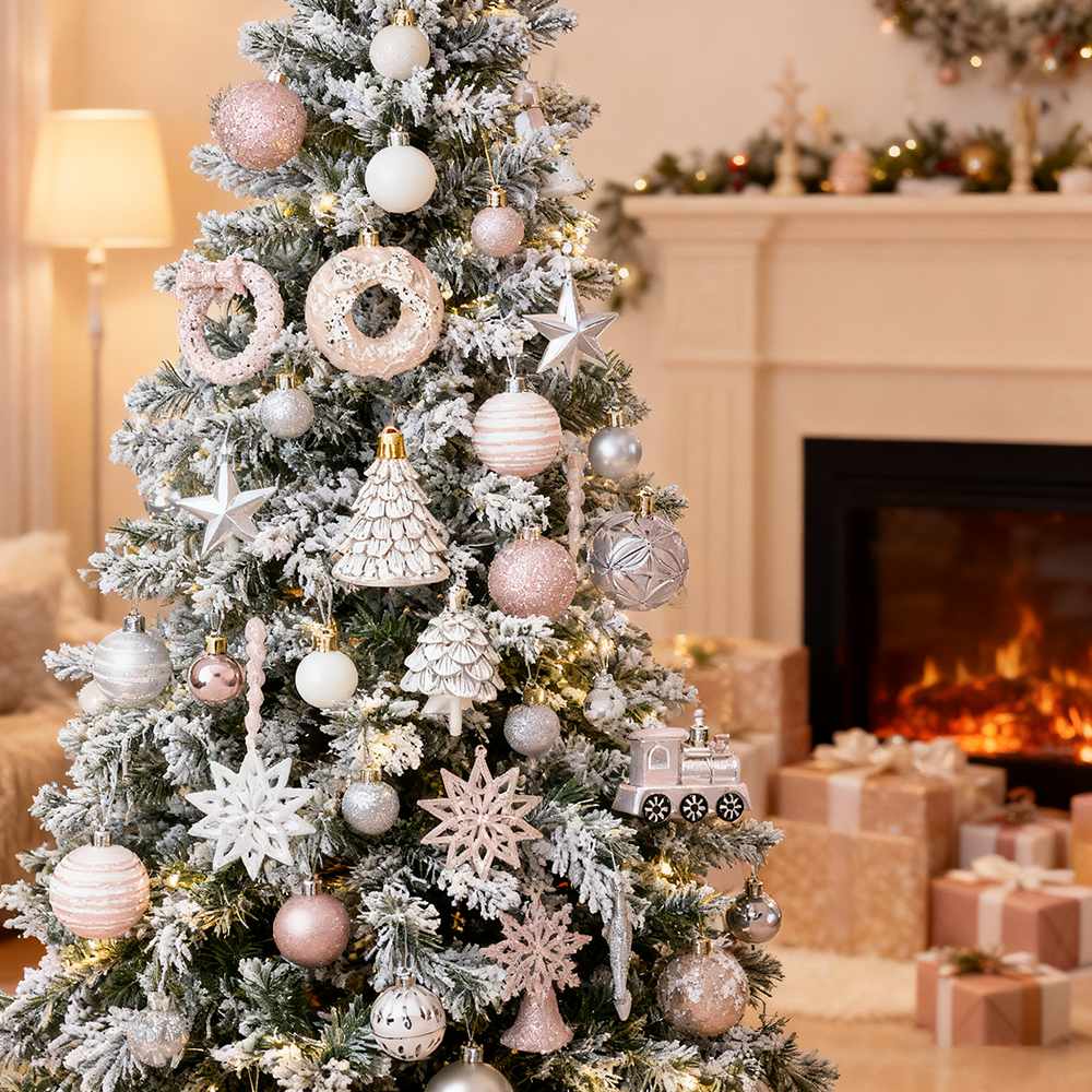 Conjunto de 45 enfeites para árvores de Natal, Conjunto de bolas de Natal, Decorações de Natal para pendurar, Pingentes para árvores de Natal - 2