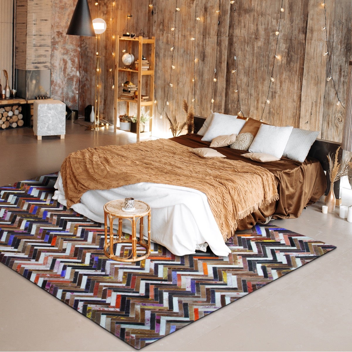 Grand Tapis En Cuir Neuf - DESTOCKAGE FABRICANT - 180x140 Cm