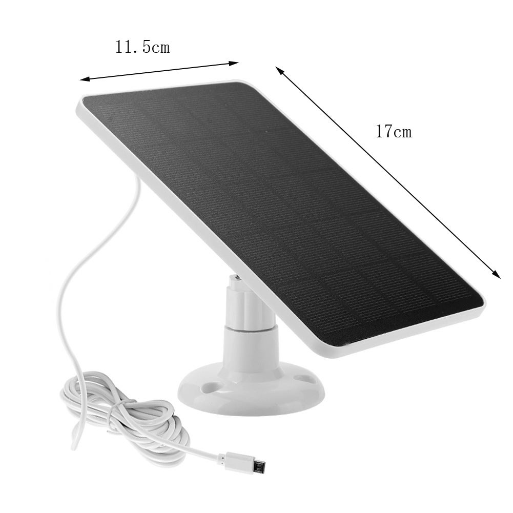 Panneaux solaires pour caméras de sécurité, chargeur solaire extérieur 3 W, étanche à l'eau, compatible avec les caméras à batterie - QWINERN - 2