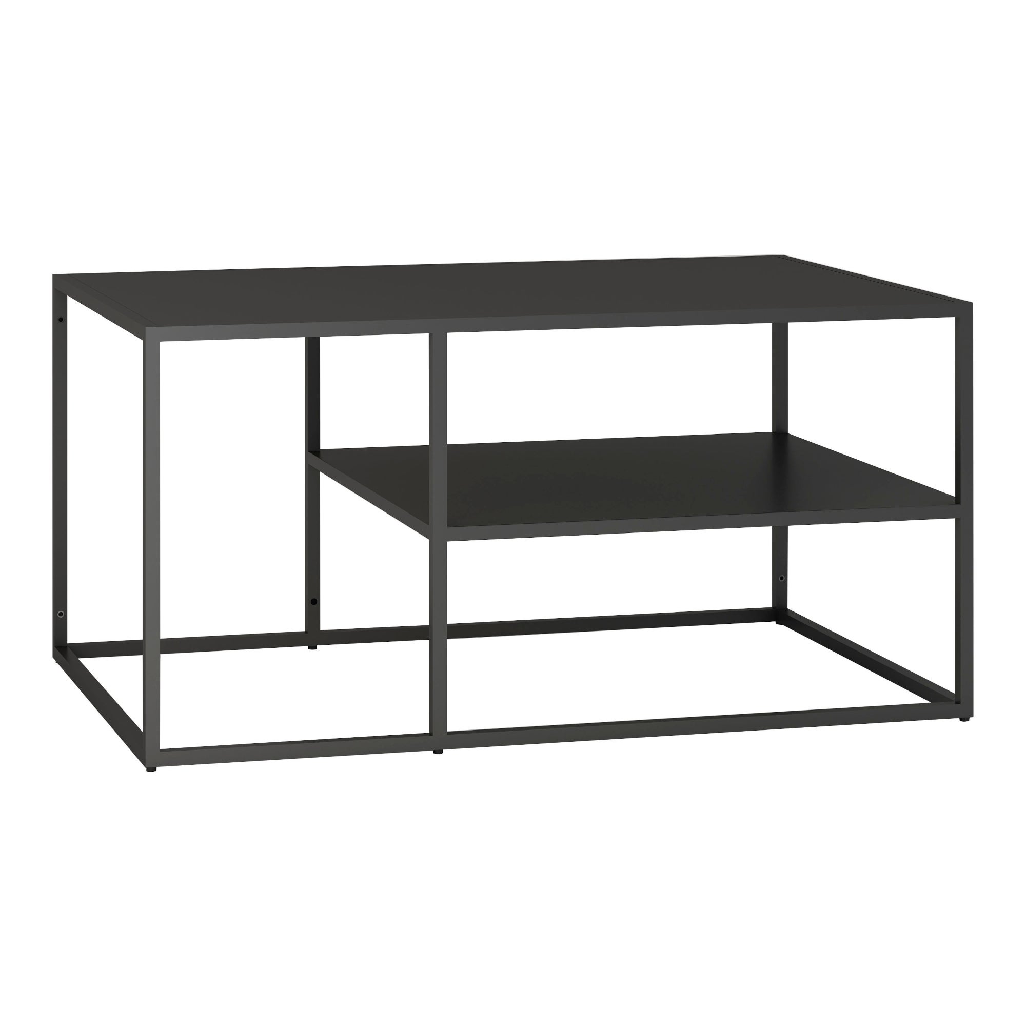 Table basse Solund du Salon Rectangulaire 45 x 90 x 60 cm Noir [en.casa] - 3