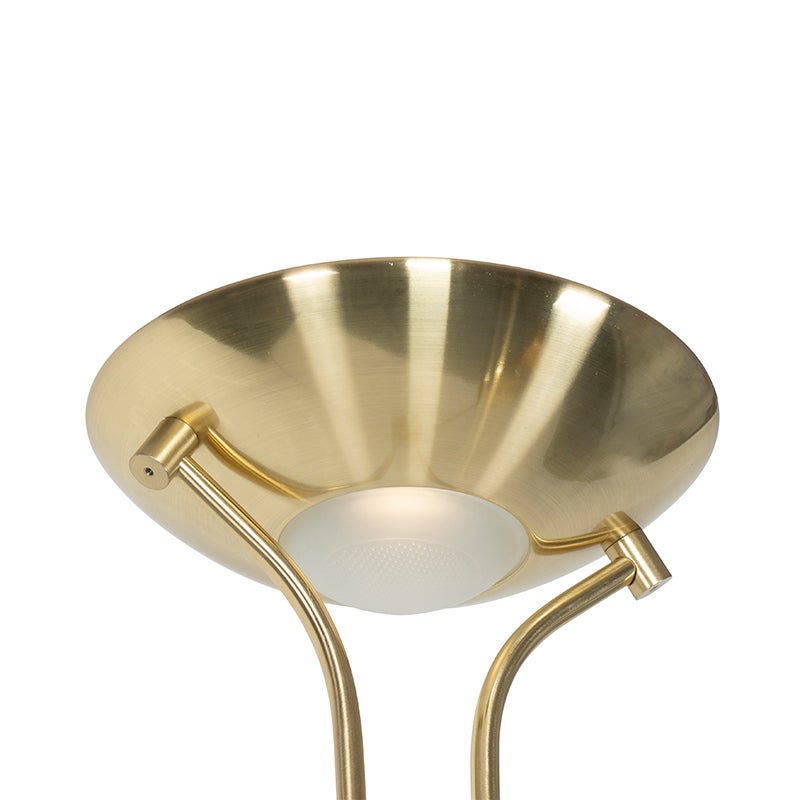 LED Dimmable Lampadaire avec lampe de lecture variateur inclus diva - 1 lumière - H 1800 mm - Doré/Laiton - Moderne - Éclairage intérieur - Salon I - 6