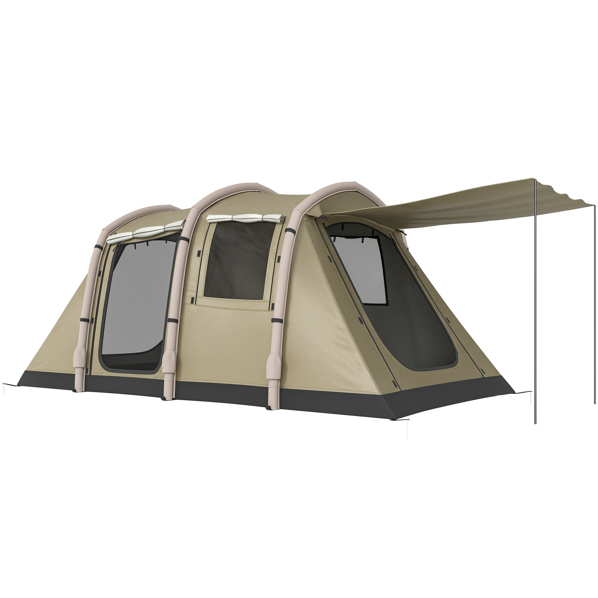 Tente Familiale Gonflable à Installation Rapide avec Pompe, Grande Tente Pop -Up 4 Saisons Imperméable, Fenêtre et Porte Incluses