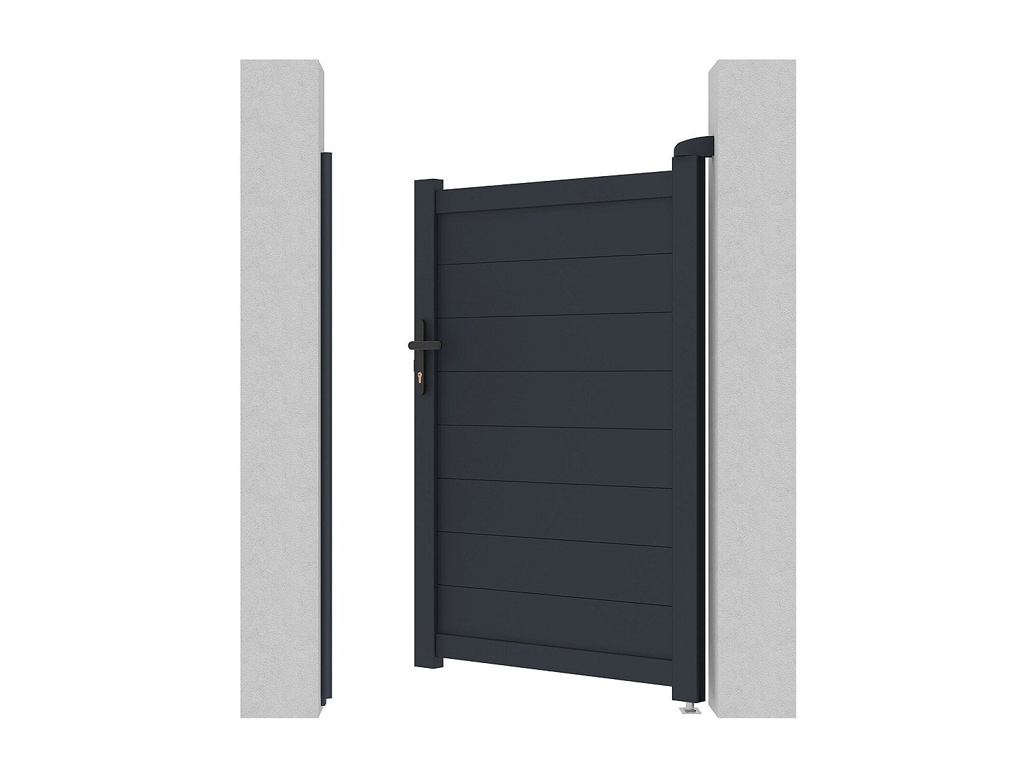 Portillon battant aluminium plein L103 x H150 cm anthracite - NAZARIO - 5