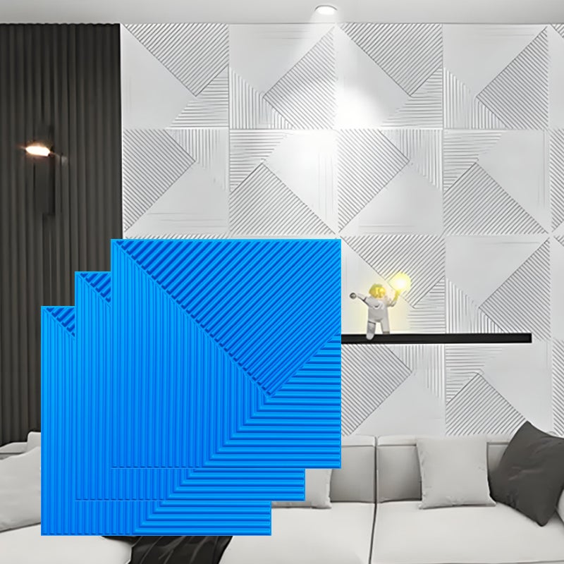 Akustyczne panele ścienne Zestaw sztuk Ognioodporne odporne na wilgoć odporne plamy Dekoracja izolacja studia Niebieski Bez podkładu samoprzylepnego