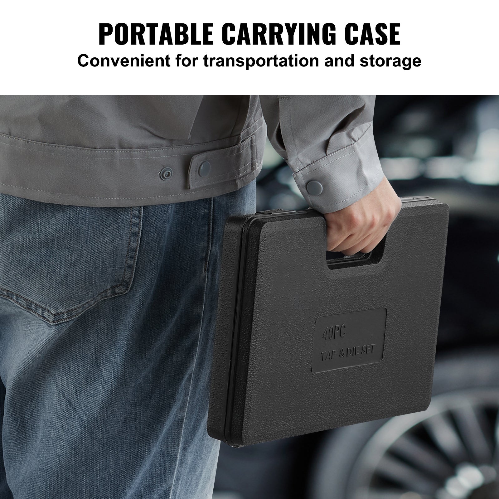 Coffret Tarauds et Filières VEVOR 40 Pièces Métrique M3-M12, Kit de Taraudage et Filetage pour Construction, Réparation Automobile et Plomberie - 6