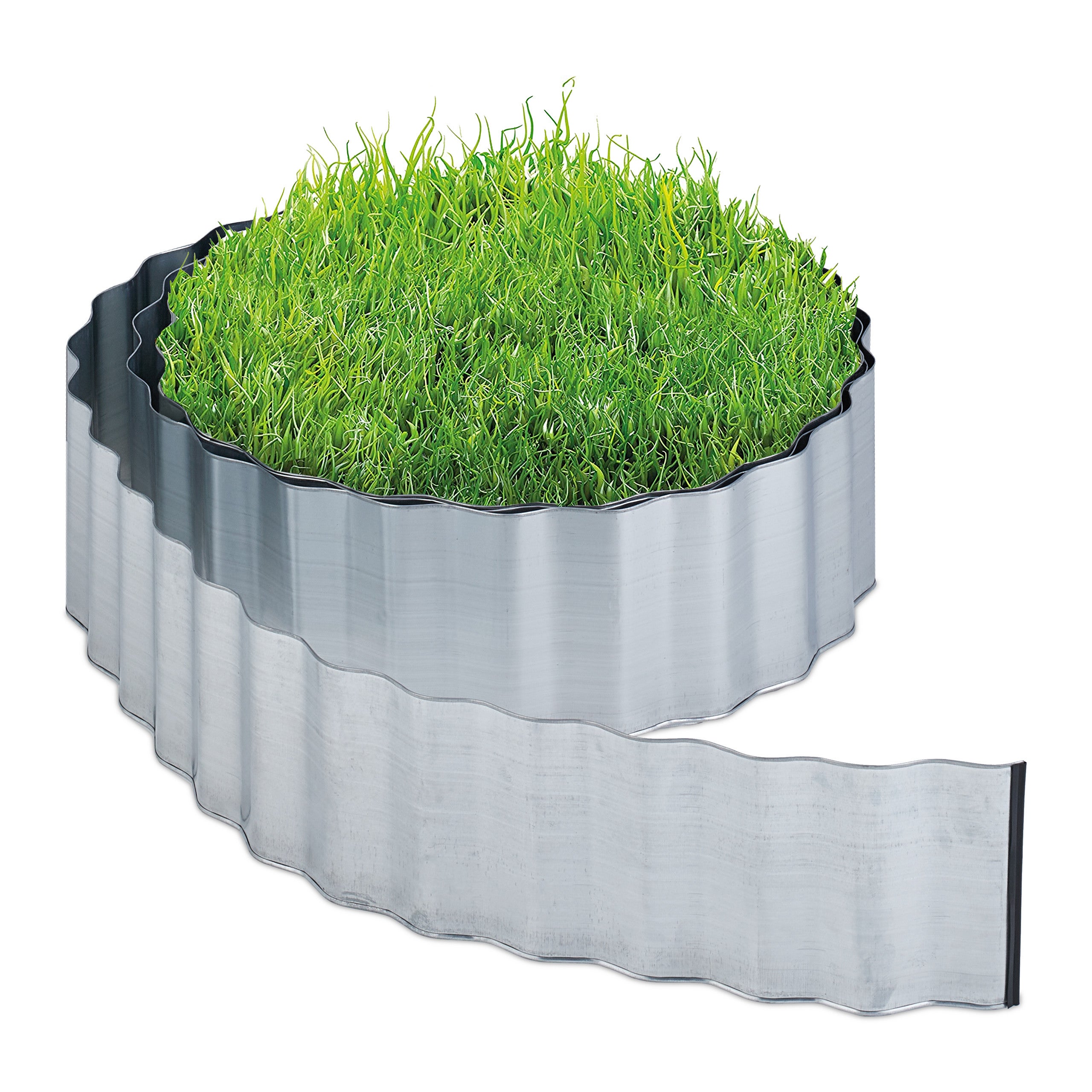 Bordures De Pelouse En Métal Galvanisé - Lot De 5 - Hauteur 20 Cm - Flexible Pour Parterres Et Allées - 5
