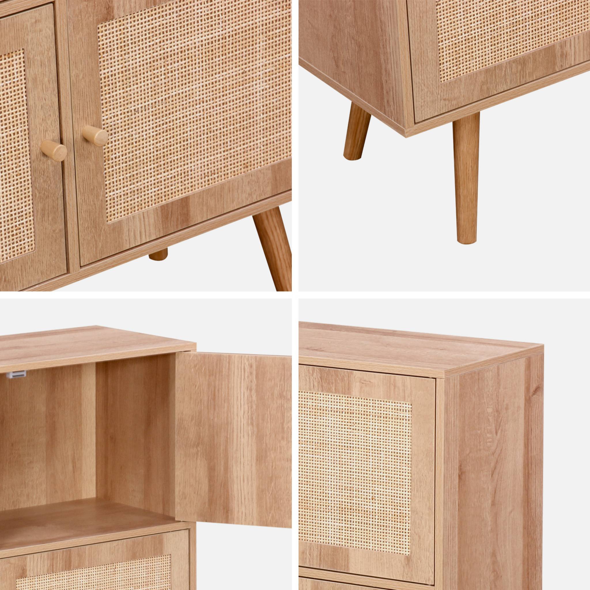 Commode enfant décor bois 4 portes en cannage BOHÈME - 9