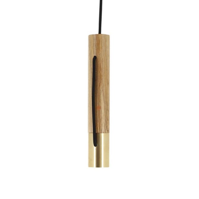 Xanlite - Suspension Tempo en bois et laiton, culot E27 - COSDETEBOL