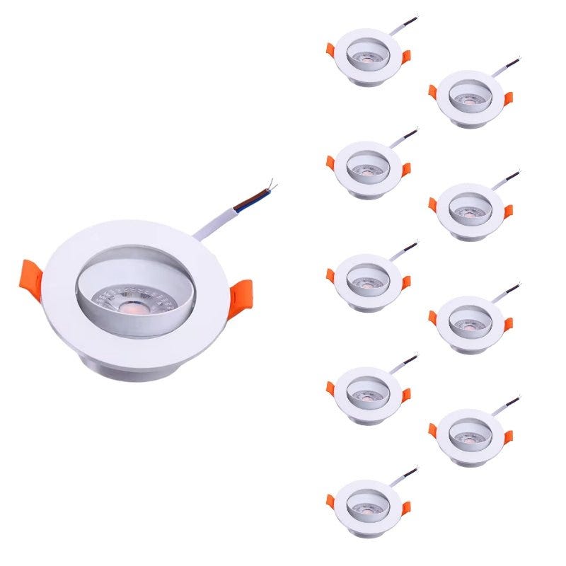 Spot LED Encastrable Orientable A2ZWORLD 20W 1865 Lumens - Éclairage Puissant Blanc Chaud 3000K, D170mm, Trou 145-160mm