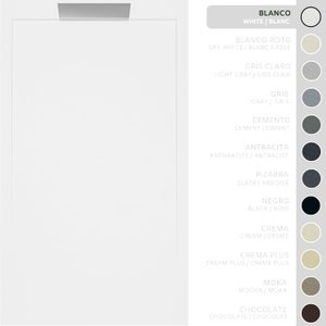 SOULBATH Receveur De Douche -Résine -Gel Coat -Texture Lisse/Pierre - Antidérapant -Couleur Blanc Cassé - 170x80- Extra Plat 3cm. Bonde De Vidage Incluse - GRILLE MÊME COULEUR