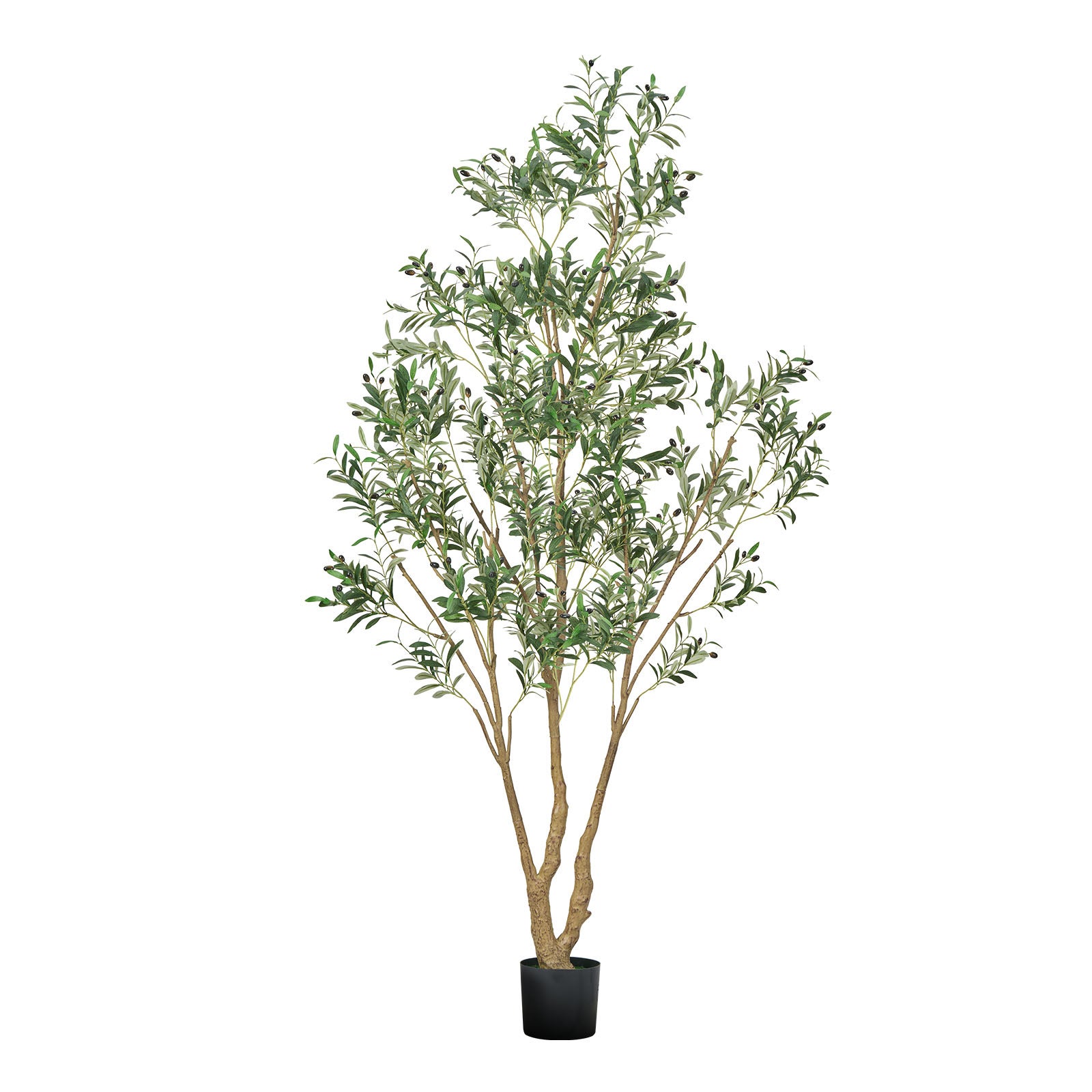 Arbre Artificiel,VEVOR 2,4 m,Plante Artificielle en PE Olivier Artificiel avec Pot Noir,pour Bureau,Chambre à Coucher,Décoration d'Intérieur - 9