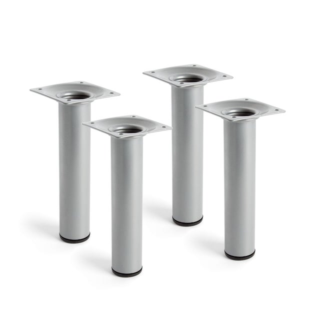 Pied de meuble rond | Style fonctionnel | En acier | Finition chrome liquide mat | Projets de restauration DIY | Mesures 30*30*150mm | Hauteur : 15
