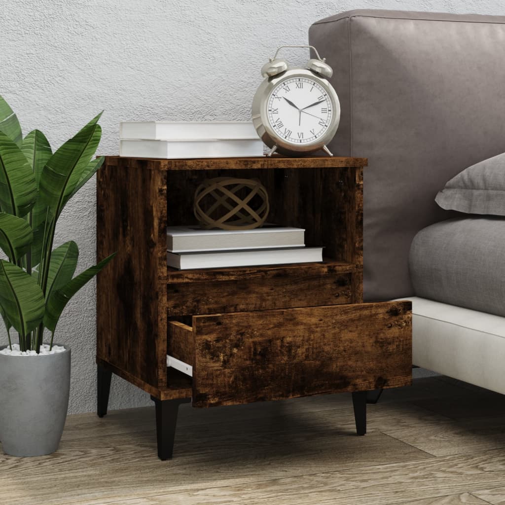 Mesa de cabeceira em carvalho fumado 40x35x50 cm - COMFORTXL - 3