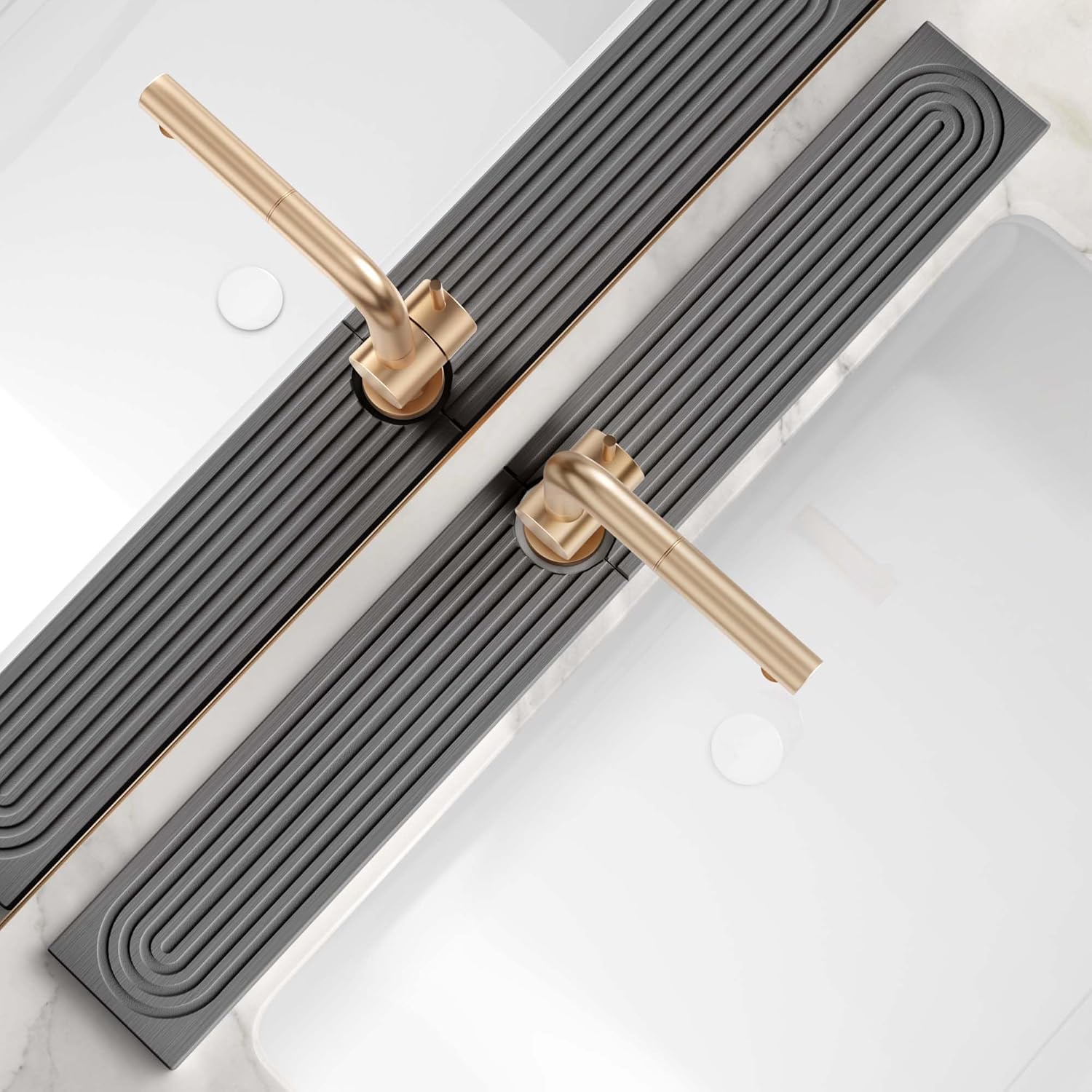 Mata ochronna na blat łazienkowy z ziemią okrzemkową, ciemnoszara, 60*10*0,9 cm.