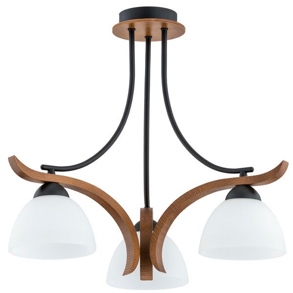 Lampa wisząca Bafia czarno-brązowa-biała 3 x E27 x 60W wym: 46 x 46 x 45 cm Alfa