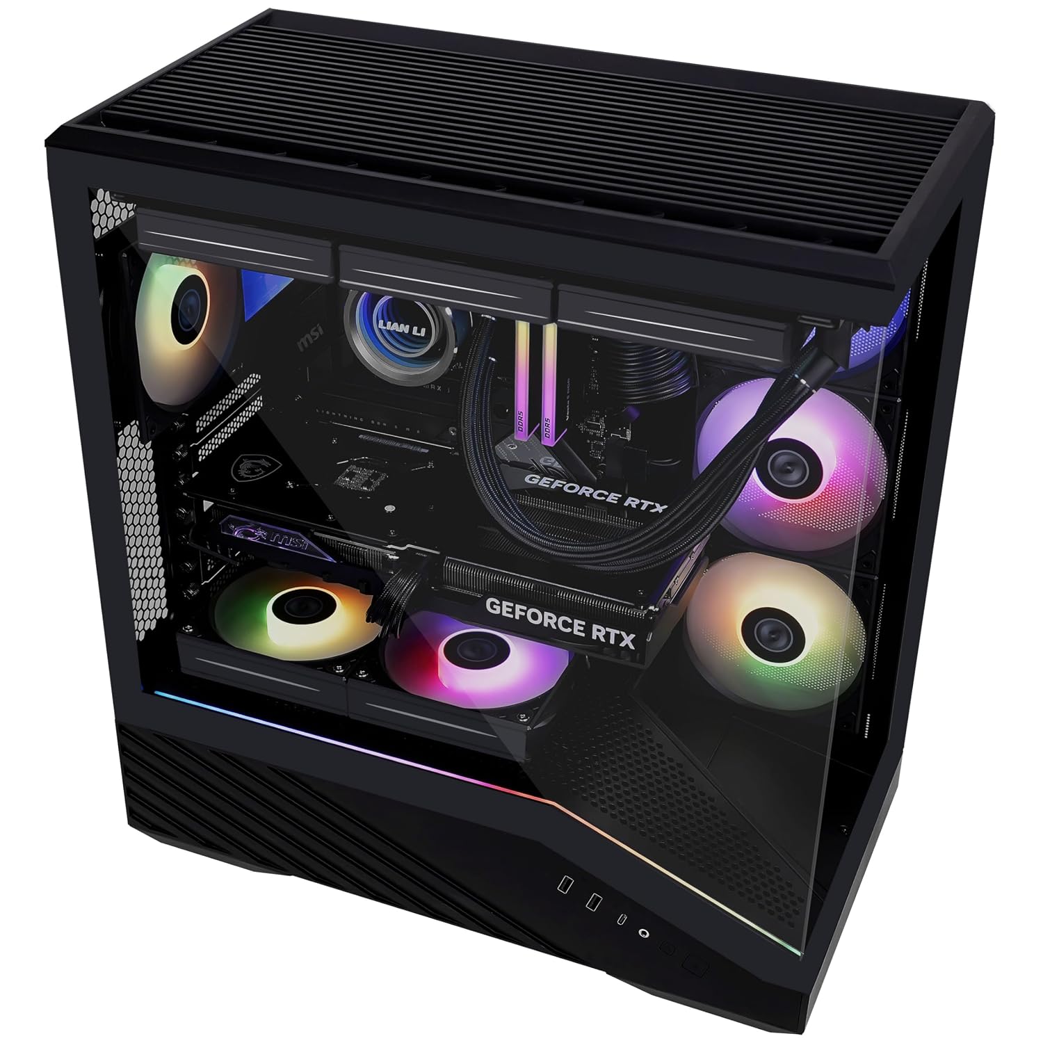 Lian Li Boîtier PC Vector V100, Midi-Tower, ATX, RGB, Verre Trempé ...