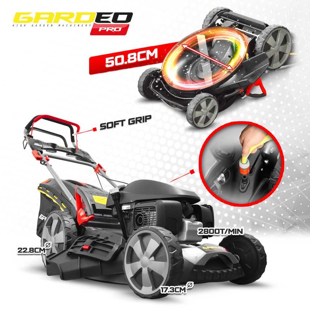 Tondeuse Thermique Autotractée 167cc avec Moteur Honda, Mulching et Éjection Latérale - Garde Pro - 508 mm - 4