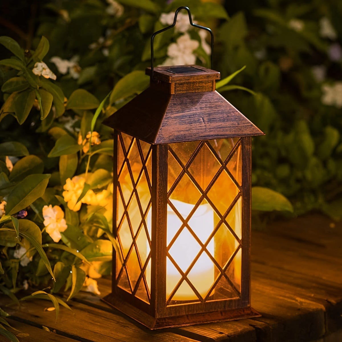 Yowin Lot 2 Lanternes Solaires Extérieur Avec Bougie LED - Lampe Table Et Suspension Jardin Balcon