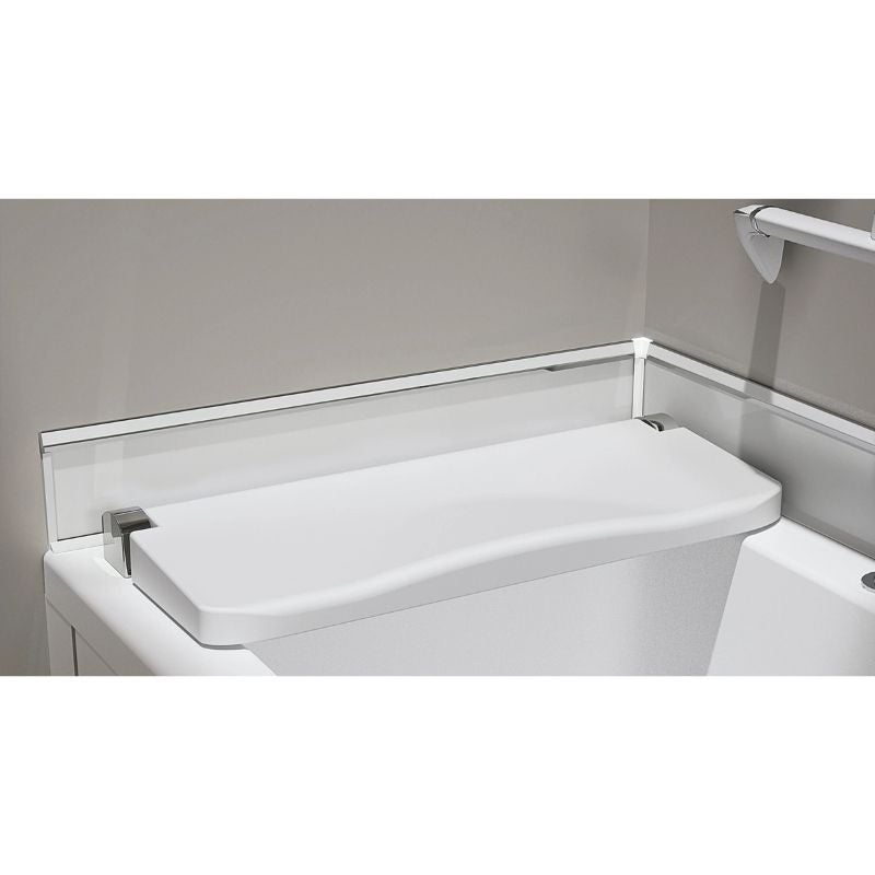 Baignoire à porte KINEDO 170x75 Duo SERENITE PLUS pose en niche espace bain à gauche espace douche à droite (livré avec tablier verre blanc) - 4