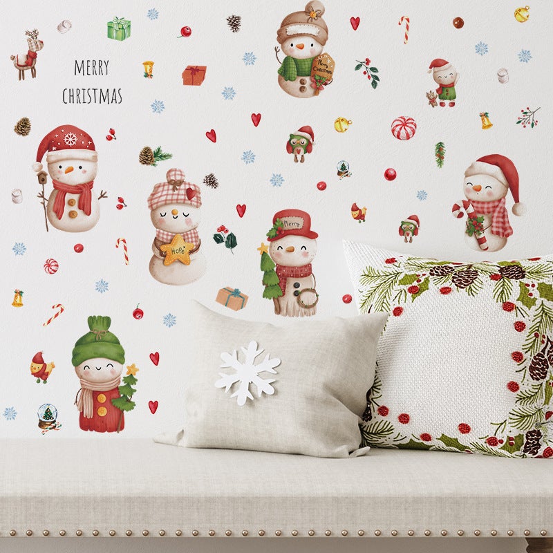 Stickers Muraux 3D Fête De Noël - Décoration Adhésive Pour Vitre Ou Mur, Neuf
