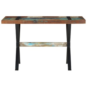 Table De Bar En Bois De Manguier Brut - 60x60x107 Cm, Style Industriel, Pieds En Fer - Pour Cuisine, Salle à Manger