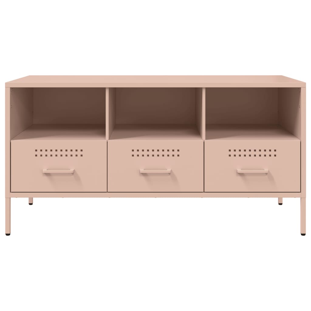 Meuble TV rose 100,5x39x50,5 cm acier - 6