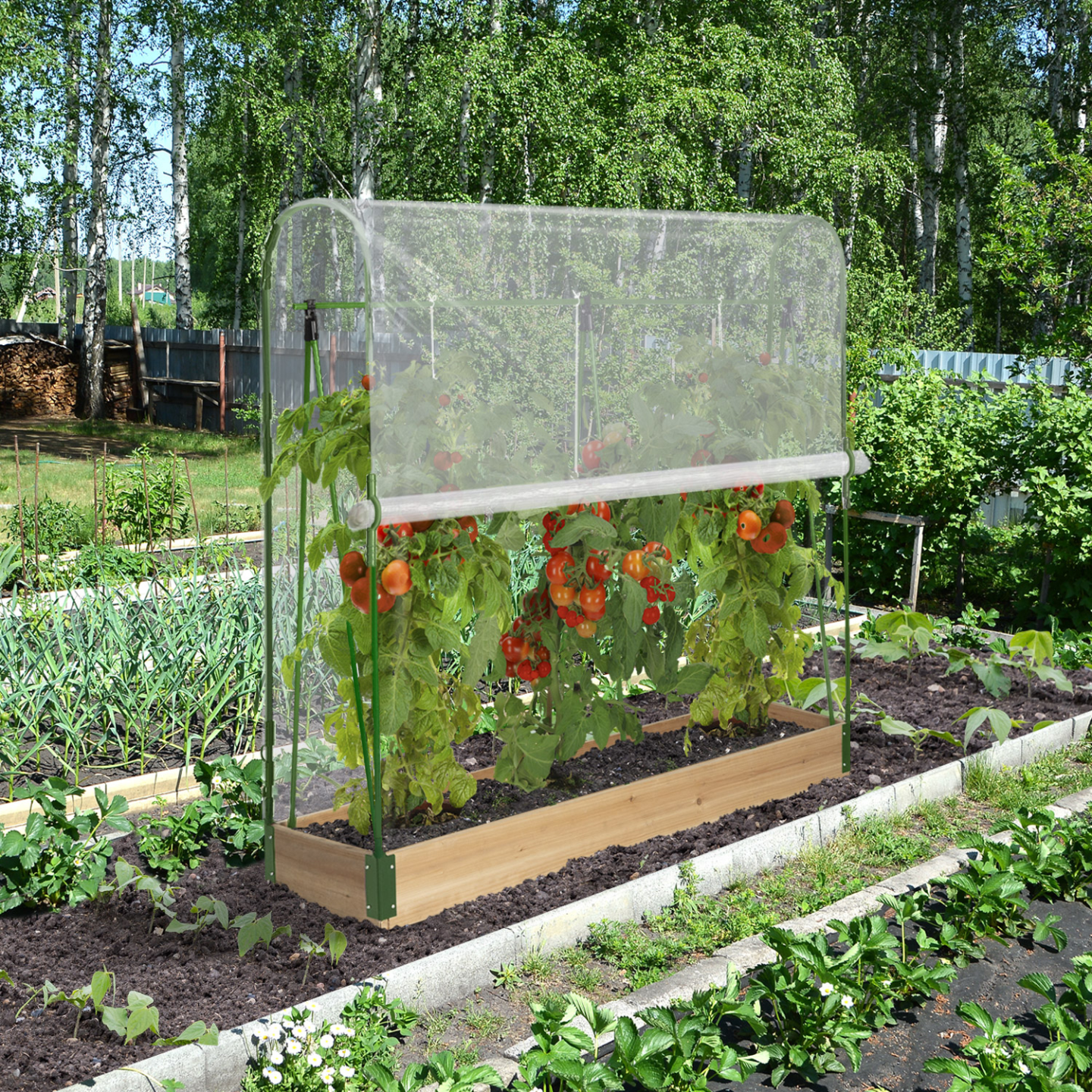 Duo serres à tomates modulables spéciales croissance kit complet bâche + support - 5