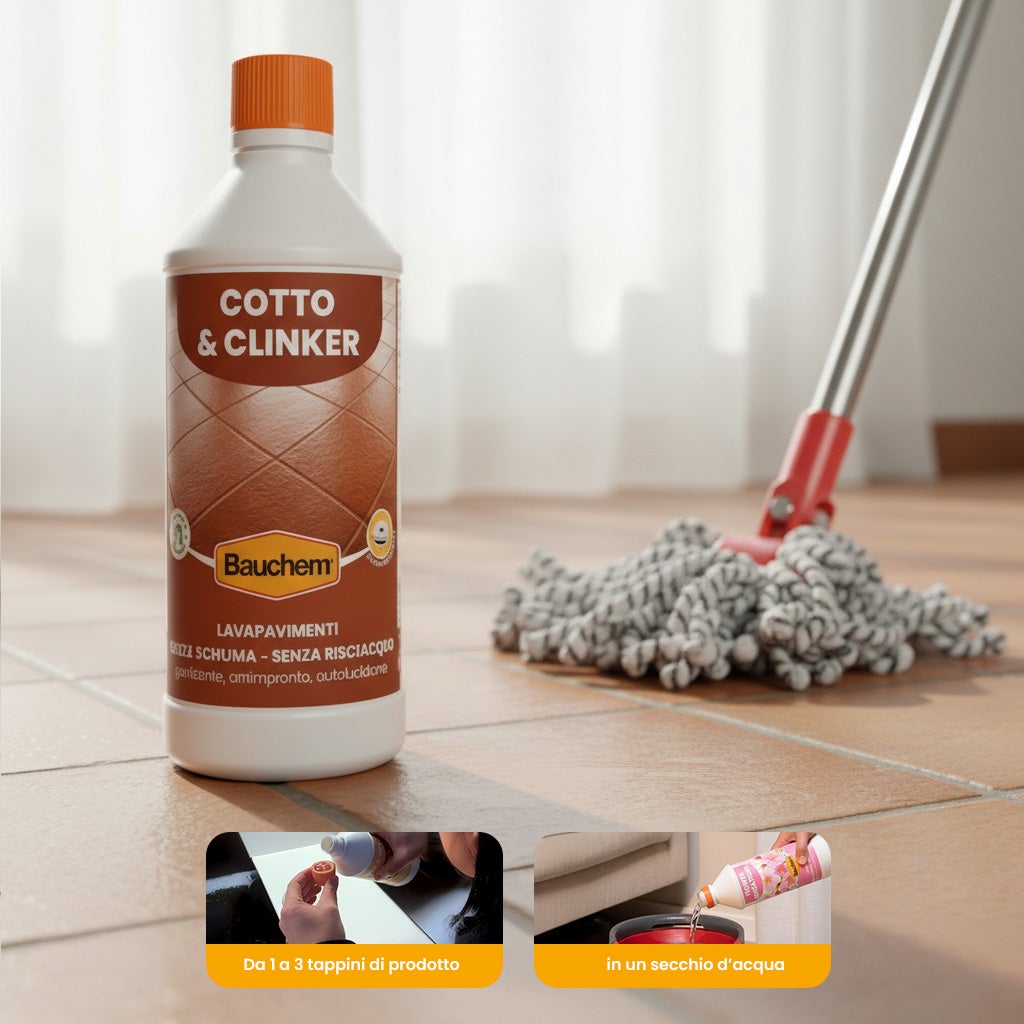 BAUCHEM Lavapavimenti Cotto & Clinker per Robot e Lavaggi Manuali 750 ml - 3