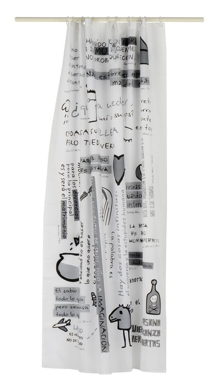 Zasłona prysznicowa Idea szara poliester 180x200 cm