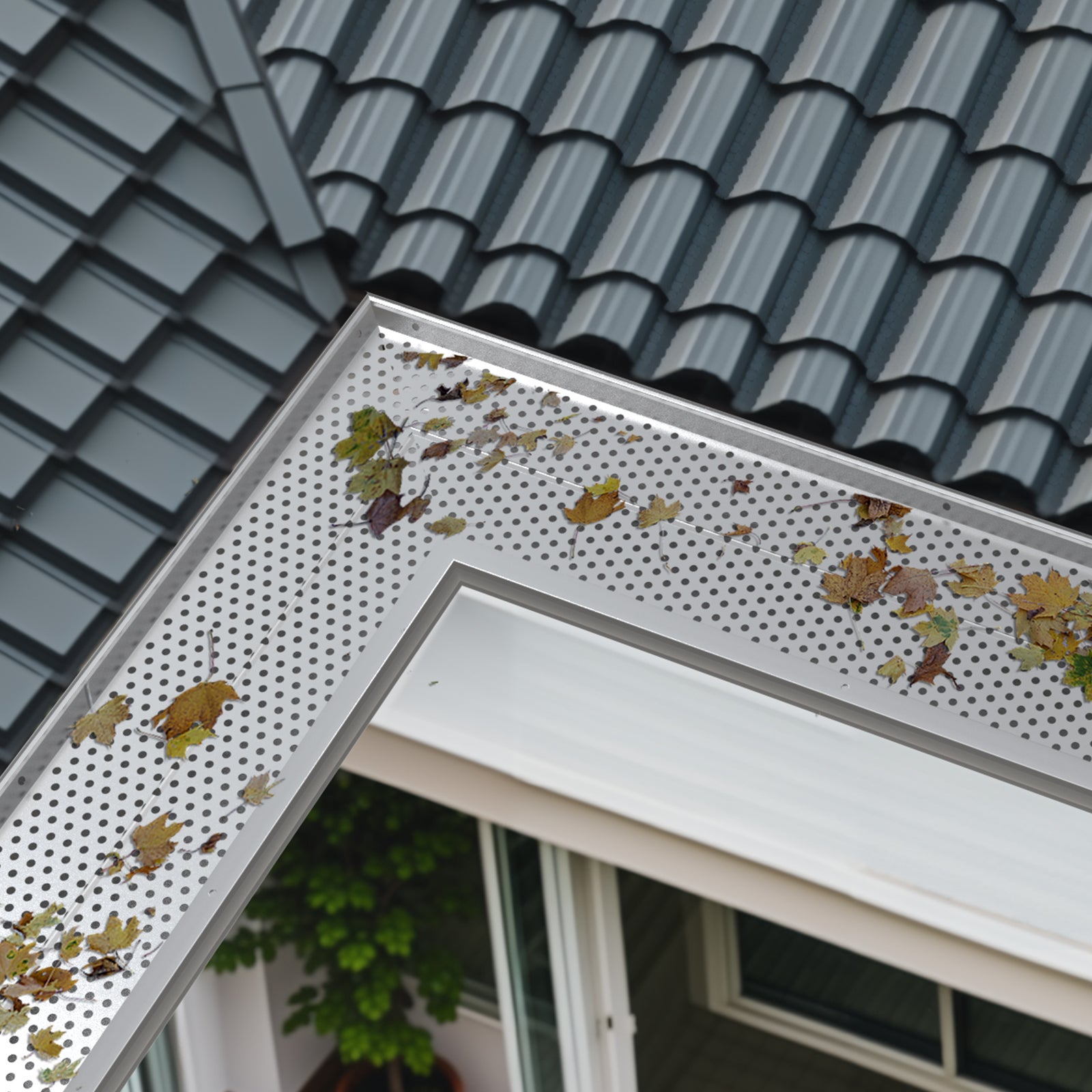 Grille de Protection Gouttière VEVOR 127 mm Pare-feuilles pour Gouttières Aluminium 13PCS Longueur Totale 15,9 m Trou 4mm Épaisseur 0,5mm Anti-feuille - 8