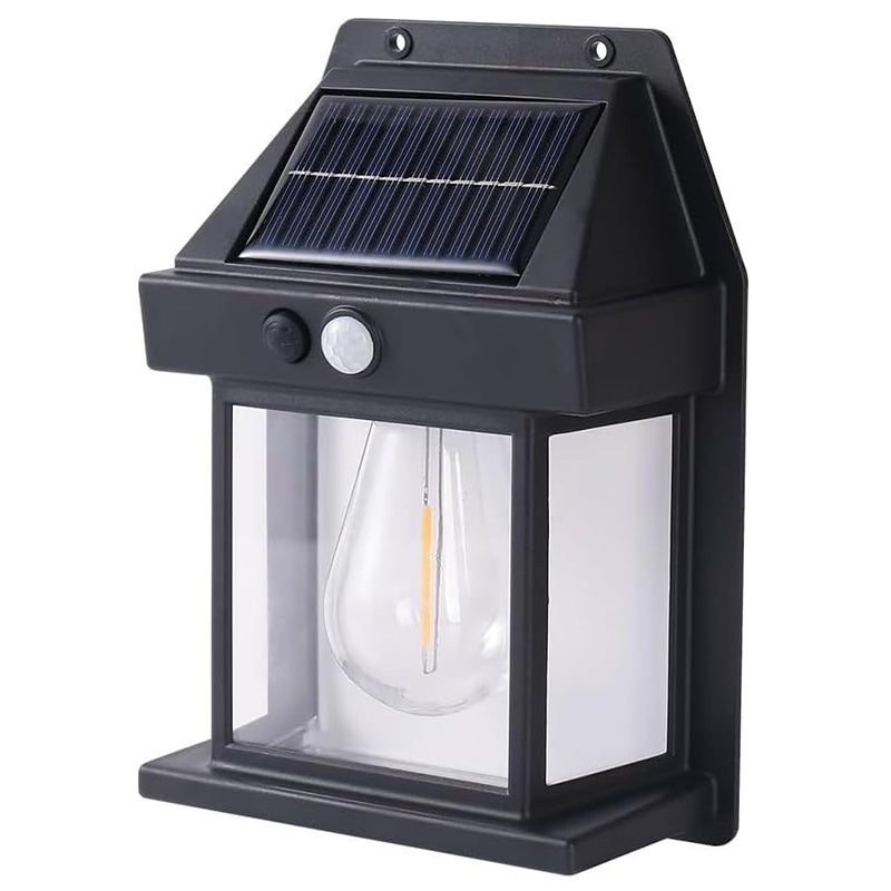 Lampa solarna, solarny kinkiet z czujnikiem ruchu i 3 trybami oświetlenia, wodoszczelny solarny kinkiet bezpieczeństwa, 1 sztuka