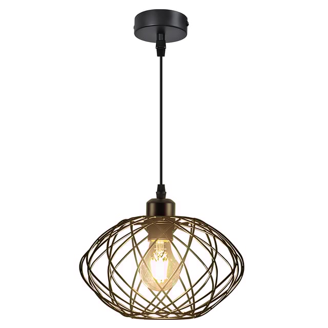 NETTLIFE Lampa wisząca Industrialna Czarna lampa wisząca - Vintage Metalowa lampa wisząca E27 Retro Lampa wisząca