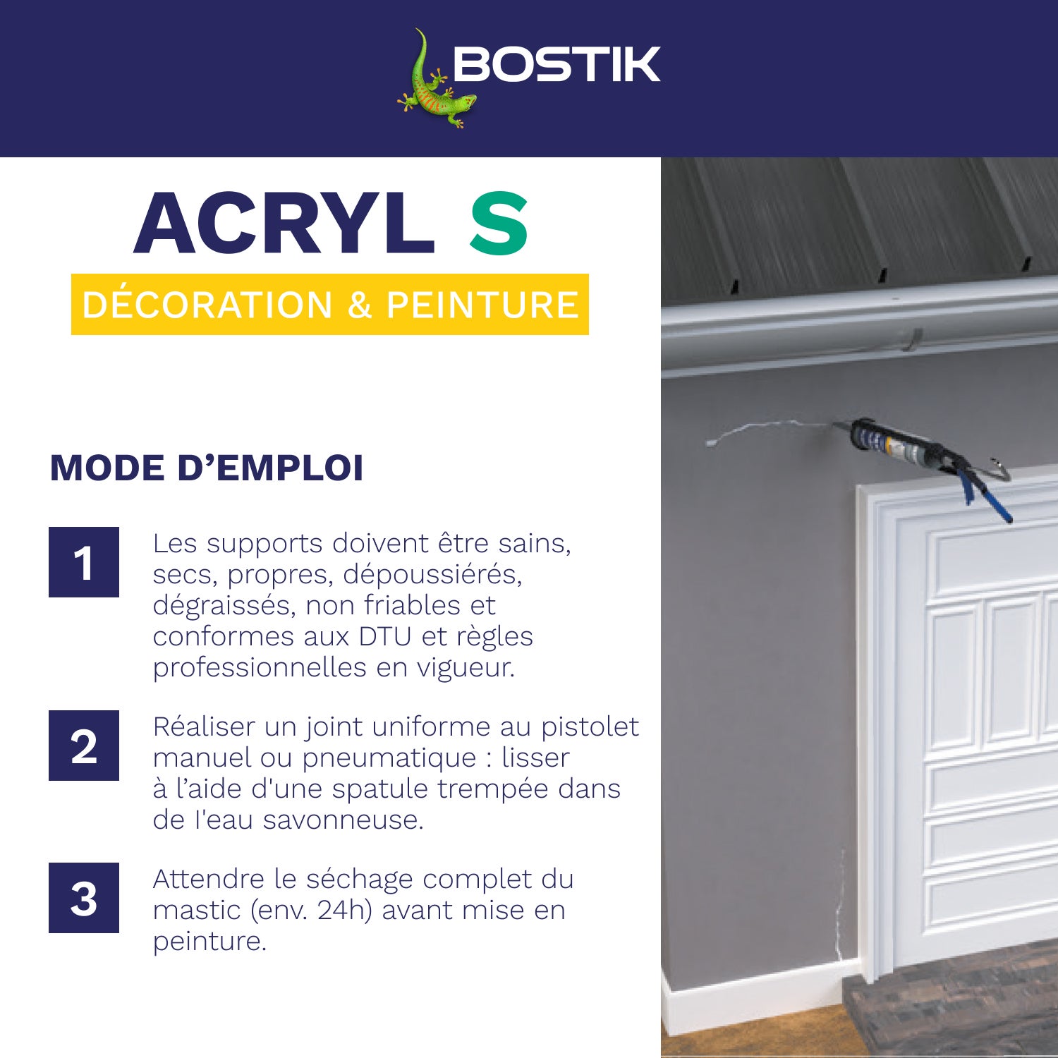 Mastic acrylique bostik acryl s - gris - cartouche 310 ml - 30613664 - 6