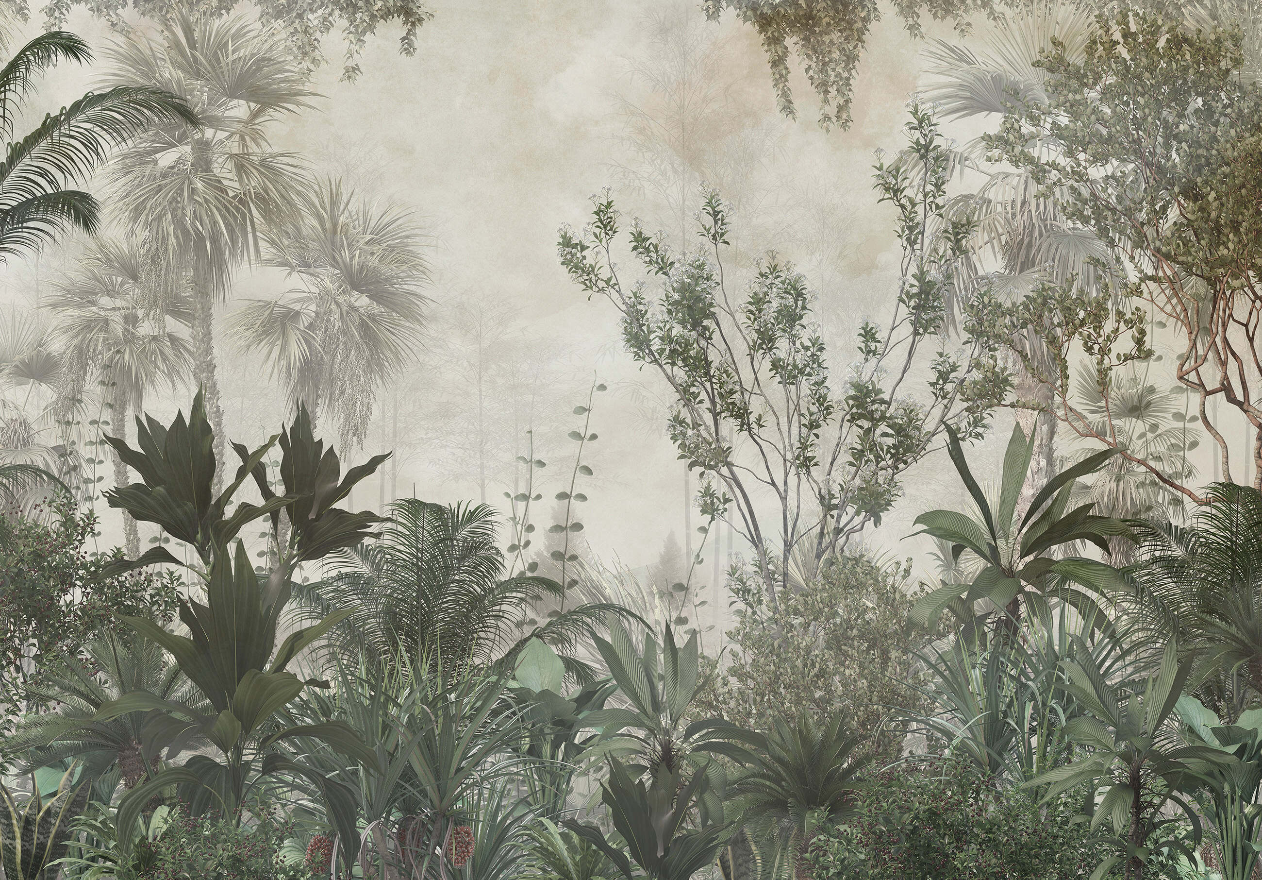 Papier Peint Intissé Jungle – Motif Noir Et Gris, 1005 Cm X 53 Cm