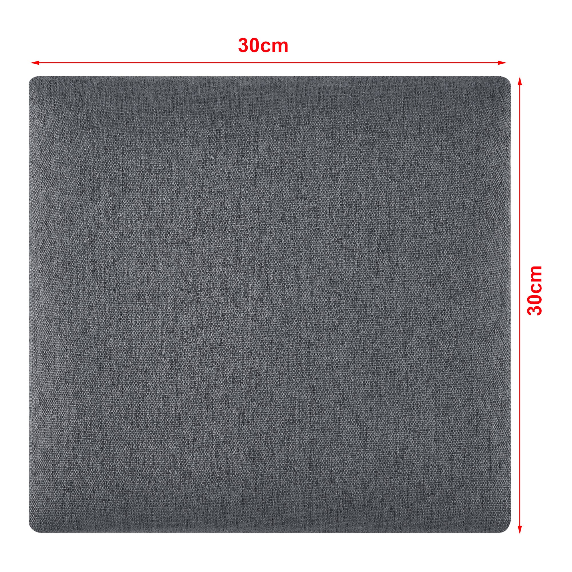 Conjunto de 4 painéis de parede acolchoados Carpino têxtil 30x30cm - Cinzento escuro [neu.haus] - 4