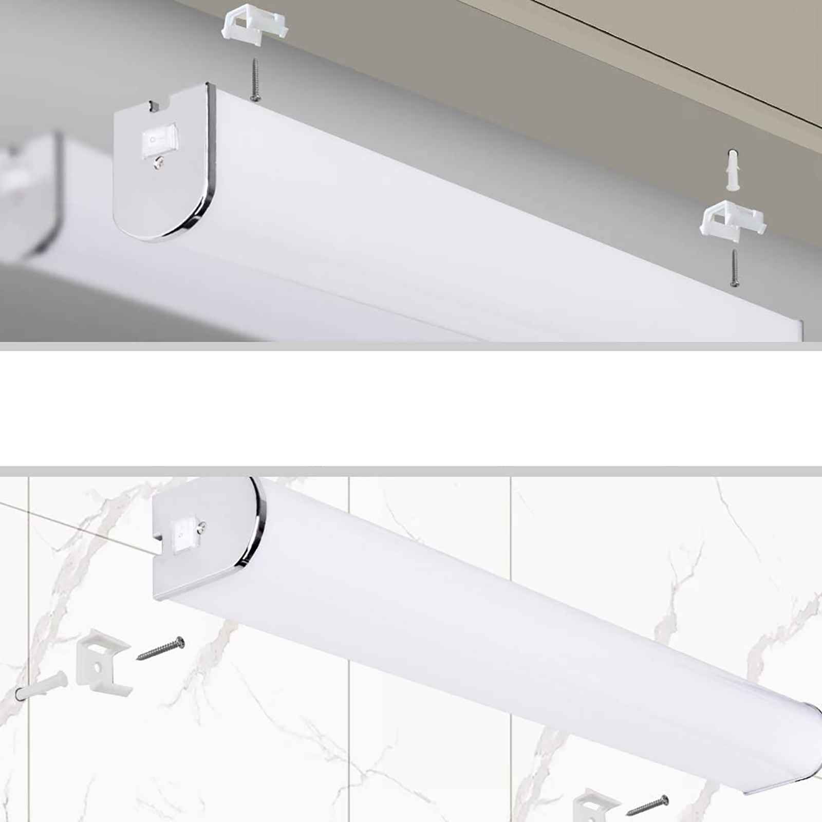 Applique murale LED 15W 1200lm, 60cm, avec interrupteur, pour miroir de salle de bain, dressing ou atelier. Lumière neutre 4000K, 230V. - 5
