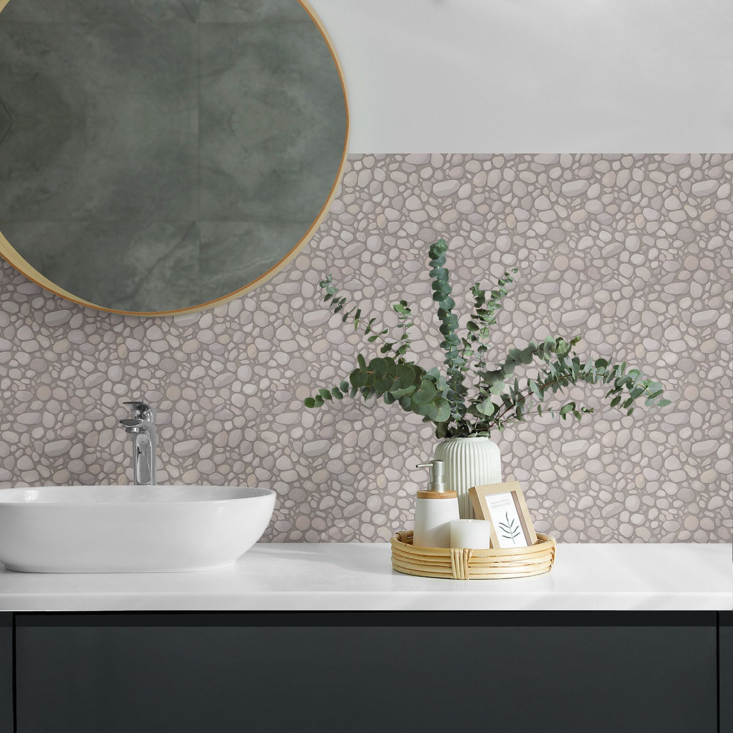 Dalles murales décoratives, Dalles PVC | 20x20x20 |Motif en pierre naturelle - 4