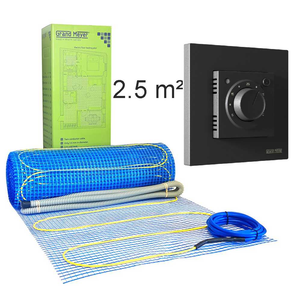 Zestaw ogrzewania podłogowego 2,5 m², 170 W/m² + MST-9n termostat
