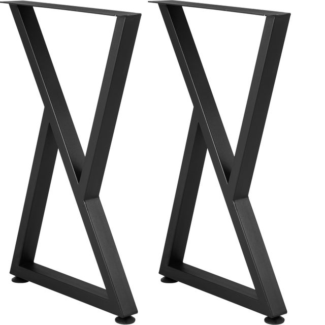 Pieds de table en métal forme Z 28x18 Pouces SucceBuy, lot de 2 pieds robustes réglables pour bureau, table à manger et projets DIY